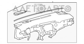 Торпедо передня панель без AIRBAG Toyota Camry v70 чорна, що стрільнула