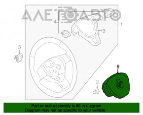 Подушка безопасности airbag в руль водительская VW Jetta 15-18 USA черная, полез хром
