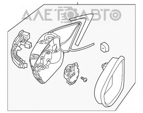 Дзеркало бічне ліве VW Jetta 11-18 5 пінів структура