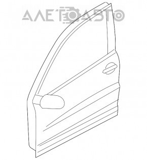 Дверь голая передняя правая VW Tiguan 09-17 серебро 7B, тычки