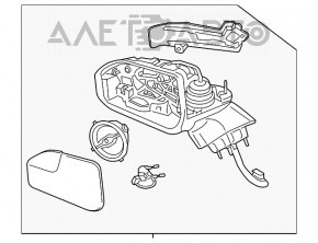 Зеркало боковое правое Lincoln MKZ 13- 12 пинов, BSM, поворотник, бежевое+хром