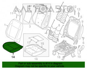 Сидіння водія Ford Escape MK3 13-19 з airbag, електро, шкіра чорна