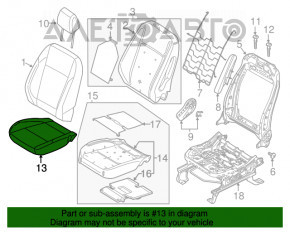 Пассажирское сидение Ford Escape MK3 13-19 с airbag, механич, кожа серое надрывы