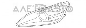 Обрамление ПТФ переднее левое Ford C-max MK2 13-18 usa с хром кольцом