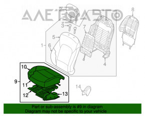 Пассажирское сидение Hyundai Santa FE Sport 13-16 дорест, без airbag, электро, кожа беж