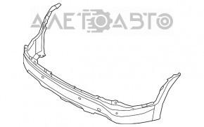 Бампер задній голий Hyundai Santa FE Sport 13-16 дорест верх, срібло, дефект кріплень