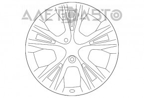 Диск колесный R18 Toyota Highlander 14-19 тип 1 графит, легкая бордюрка