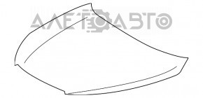Капот голий Toyota Highlander 14-19 білий 070, метал, тичка
