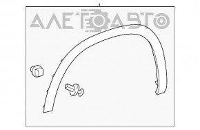 Накладка арки крила перед левом Toyota Highlander 14-19 злам кріп, погнута, потертості
