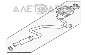Глушник задня частина з бочкою Chevrolet Malibu 16-1.5T, 1.8 прим'ятий, відпиляний резонатор