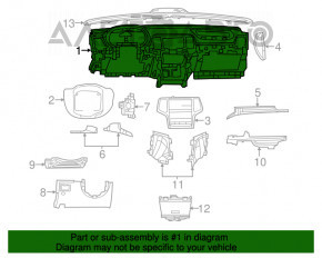 Торпедо передняя панель без AIRBAG Jeep Grand Cherokee WK2 11-13
