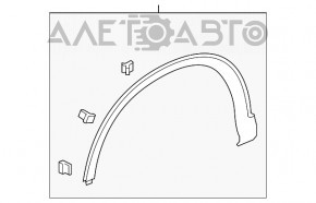 Накладка арки крила перед прав Honda CRV 12-16