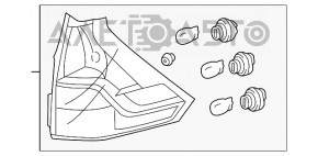 Ліхтар зовнішній крило правий Honda CRV 12-14 дорест