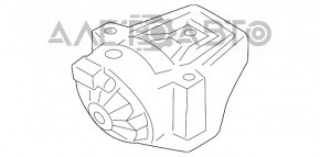 Подушка двигателя левая Audi Q5 8R 13-17 2.0T, hybrid треснул корпус