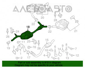 Глушитель задняя часть с бочками Audi Q5 8R 09-17 2.0T с хром насадками, примят