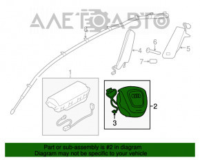 Подушка безопасности airbag в руль водительская Audi Q5 8R 13-17 черная, тычки на хроме, трещина молдинга
