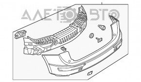 Бампер задний голый Audi Q5 8R 09-17 черный, сломан, трещины, слом креп