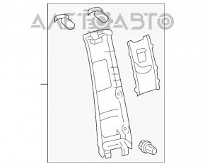 Накладка центральної стійки верхня ремінь ліва Toyota Sienna 11-20 сірий, під елек двері, злам кріп, затерта