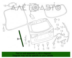 Амортизатор двери багажника правый Toyota Highlander 14-19 электро, отрезана фишка