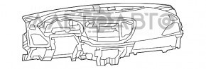 Торпедо передняя панель без AIRBAG Dodge Dart 13-16 черная, царапины