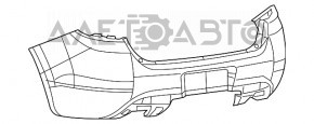 Бампер задний голый Dodge Dart 13-16 серый, надрыв крепления