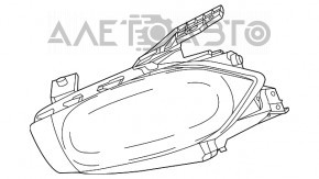 Фара передняя левая голая Dodge Dart 13-16 галоген черн слом креп