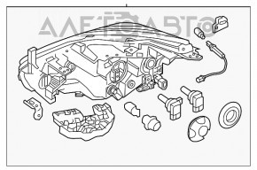 Фара передня ліва Nissan Murano z52 15-18 дорест, галоген, світла, з кріпленням, пісок, під полірування