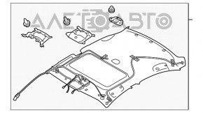 Обшивка потолка Subaru Legacy 15-19 серая без люка