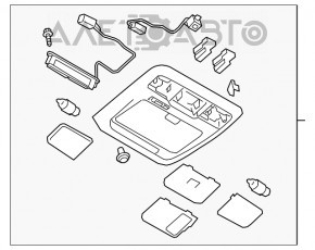 Плафон освещения передний Subaru Legacy 15-19 серый без люка, царапины