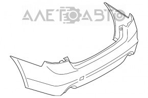 Бампер задній голий Subaru Legacy 15-19 червоний, затертий, тріщина у кріпленні, тріснутий