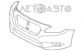 Бампер передний голый Subaru Legacy 15-17 дорест, красный, затерт, примят, треснут, сломаны крепления