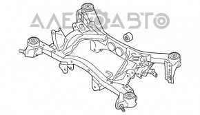 Підрамник задній Subaru Outback 15-19 іржавий, погнуті 3 кріплення