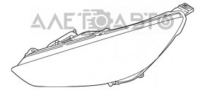 Фара передняя левая голая Ford Focus mk3 15-18 рест, галоген, паутинка, трещина, слом креп