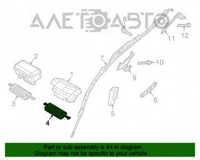 Подушка безопасности airbag коленная водительская левая Jeep Cherokee KL 14-18 ржавый пиропатрон