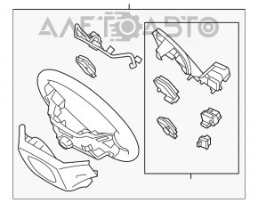 Руль голый Hyundai Santa FE Sport 13-16 дорест, кожа, черный, протерт