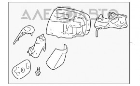 Дзеркало бічне ліве Subaru Forester 14-18 SJ 9 пінів, підсвічування, підігрів, автозатемніння, графіт