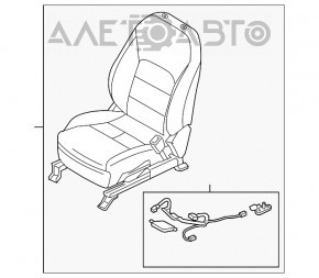 Пасажирське сидіння Infiniti QX50 19- з airbag, електро, підігрів, шкіра чорна