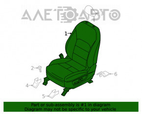 Сидіння водія Infiniti QX50 19- з airbag, електро, шкіра черн
