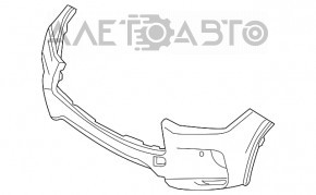 Бампер передний голый Infiniti QX50 19- черный, вмятина