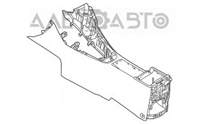 Консоль центральна підлокітник та підсклянники Ford Focus mk3 15-18 рест, черн