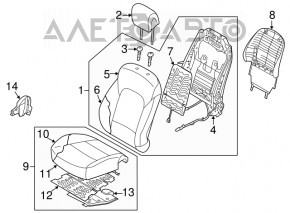 Сидіння водія Hyundai Santa FE Sport 13-16 дорест, без airbag, ганчірка сіра