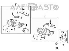 Дзеркало бічне Hyundai Santa FE Sport 13-16 дорест 5 пінів срібло 3D