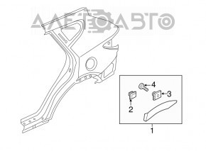 Накладка арки крыла задняя правая Hyundai Santa FE Sport 13-18 структура
