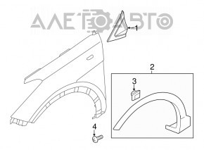 Накладка арки крыла передняя левая Hyundai Santa FE Sport 13-18 надорвана, царапины, сломано крепление