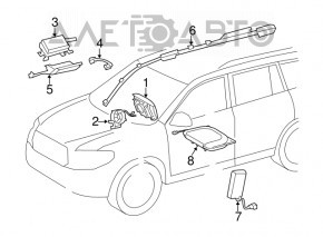 Подушка безопасности airbag коленная водительская левая Toyota Highlander 14-19 черн, царапины