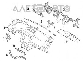 Торпедо передняя панель без AIRBAG Subaru Legacy 15-19