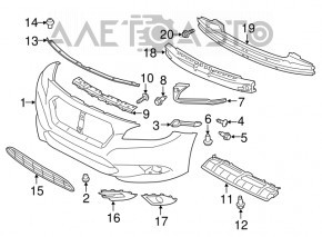 Бампер передній голий Subaru Legacy 15-17 дорест притиснутий, подряпини, надірваний, злам креп