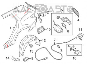 Подкрылок задний правый Subaru Legacy 15-19 трещина