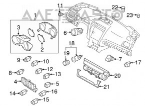 Щиток приборов Subaru Legacy 15-19 средний дисплей, слом креп