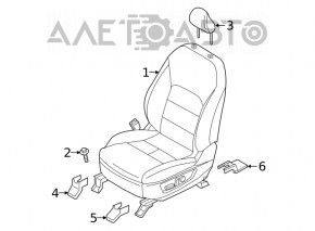 Водительское сидение Infiniti QX50 19- без airbag, электро, кожа черн